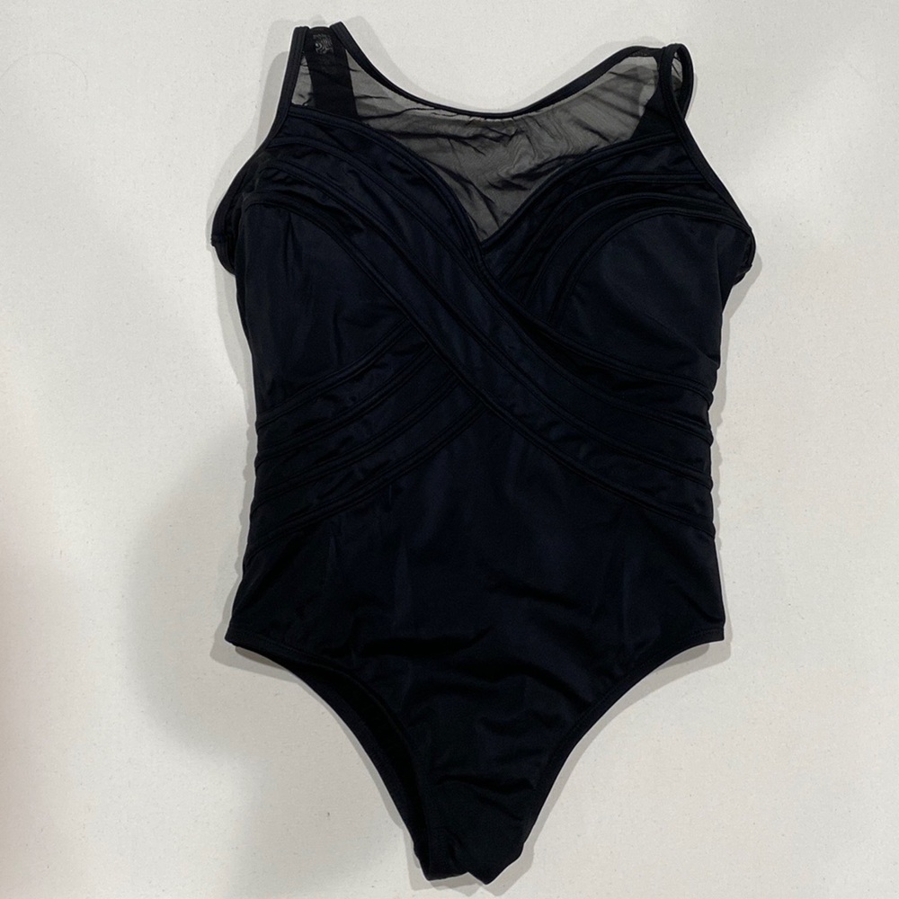St. John’s Bay Black Mesh Swimsuit